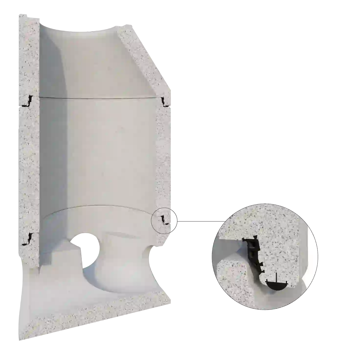 TOP SEAL IDLA Schachtaufbauteil mit integriertem Dichtungs- und Lastausgleichssystem