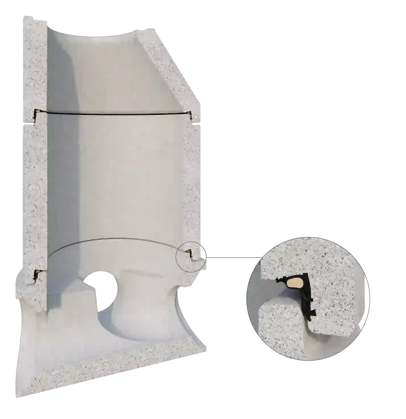 TOP SEAL PLUS Schachtaufbauteil mit integrierter Dichtung und Lastübertragung
